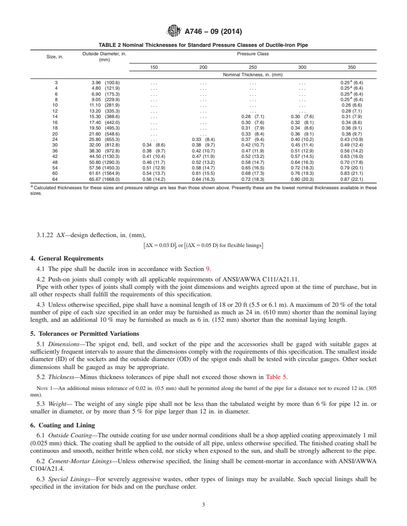 REDLINE ASTM A746-09(2014) - Standard Specification for  Ductile Iron Gravity Sewer Pipe