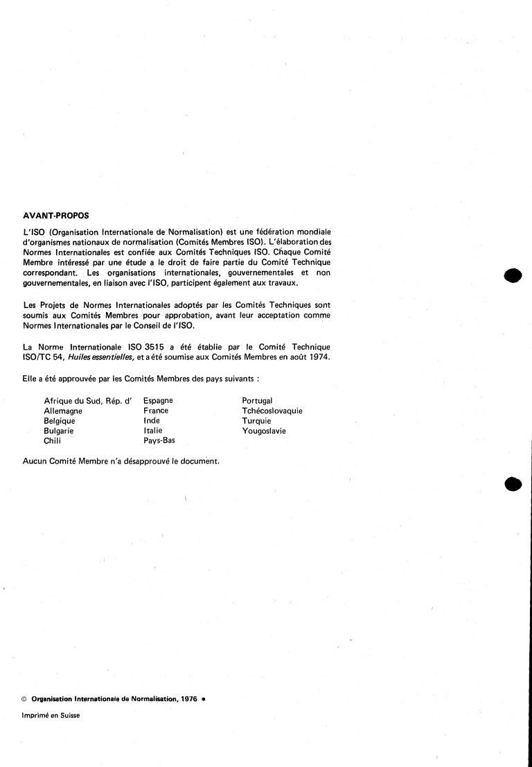 ISO 3515:1976 ISO 3515:1976 - Oil of French lavender
Released:12/1/1976 - Page 2 preview