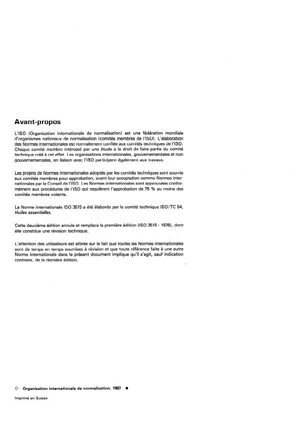 ISO 3515:1987 ISO 3515:1987 - Oil of French lavender (Lavandula angustifolia P. Miller) - Page 2 preview