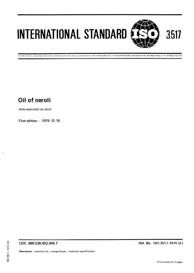 ISO 3517:1975 - Oil of neroli