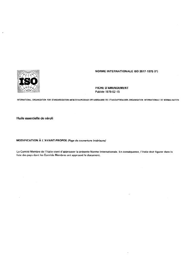 ISO 3517:1975 - Huile essentielle de néroli