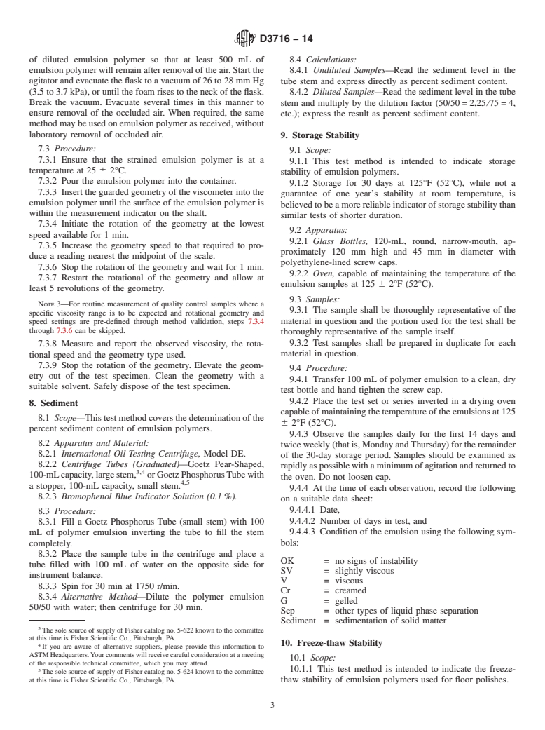 ASTM D3716-14 - Standard Test Methods for  Use of Emulsion Polymers in Floor Polishes