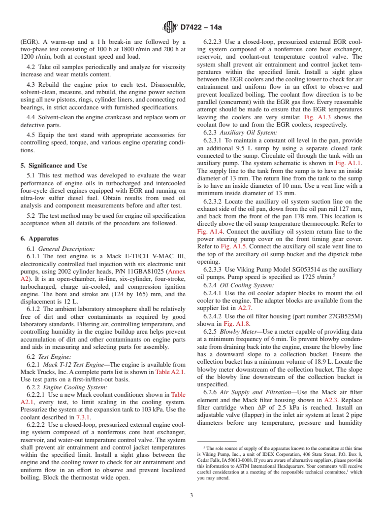 ASTM D7422-14a - Standard Test Method for  Evaluation of Diesel Engine Oils in T-12 Exhaust Gas Recirculation  Diesel Engine