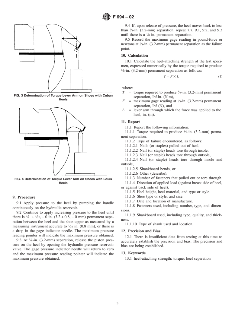 ASTM F694-02 - Standard Test Method for Heel-Attaching Strength of Women's Shoes