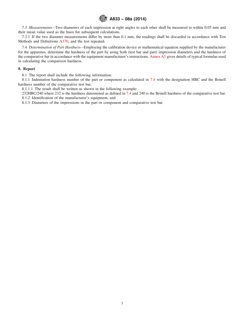 REDLINE ASTM A833-08a(2014) - Standard Practice for Indentation Hardness of Metallic Materials by Comparison Hardness  Testers