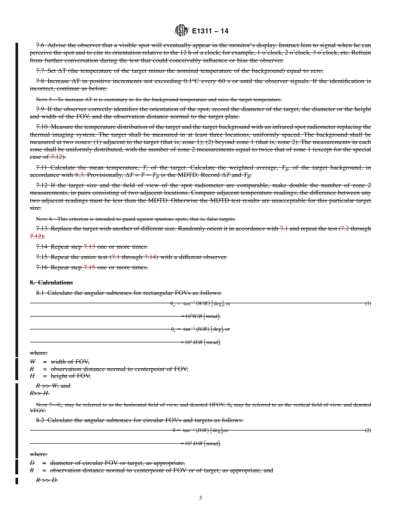 REDLINE ASTM E1311-14 - Standard Practice for  Minimum Detectable Temperature Difference for Thermal Imaging  Systems