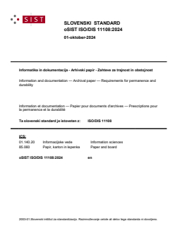 ISO 11108:2025 ISO/DIS 11108:2024 - Page 1 preview