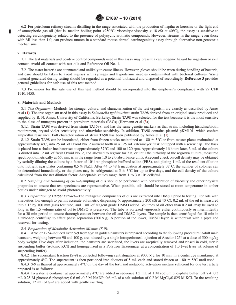 REDLINE ASTM E1687-10(2014) - Standard Test Method for  Determining Carcinogenic Potential of Virgin Base Oils in Metalworking  Fluids