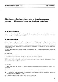 ISO 3521:1997 - Plastiques — Résines d'époxydes et de polyesters non saturés — Détermination du retrait global en volume
Released:2/20/1997 - Page 3 preview