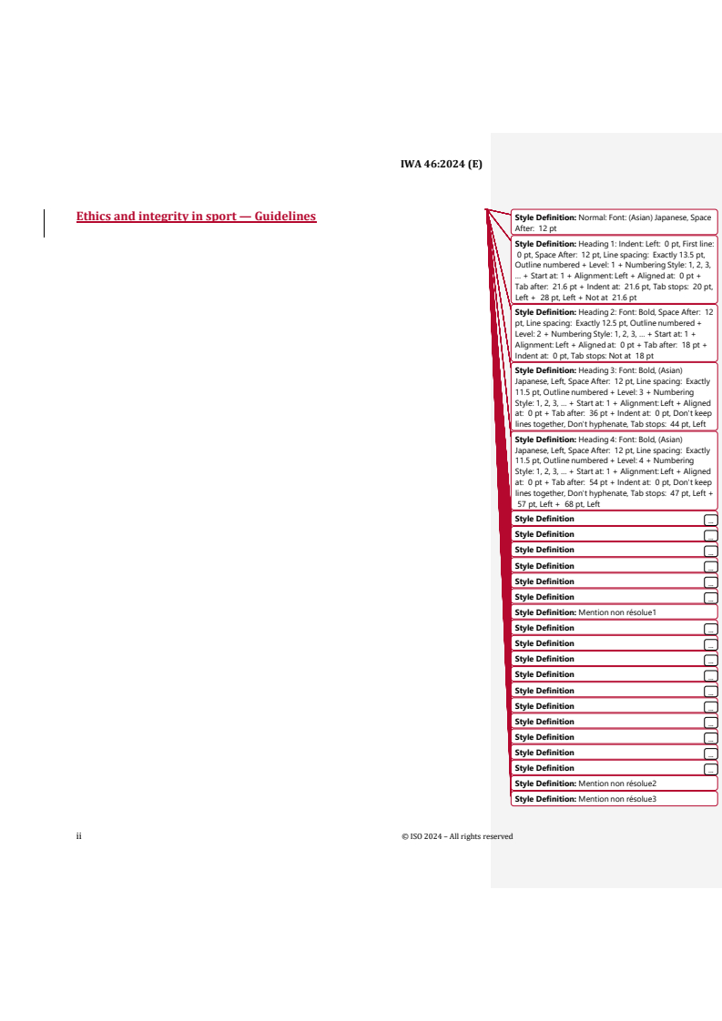 REDLINE PRF IWA 46 - Ethics and integrity in sport — Guidelines
Released:15. 07. 2024