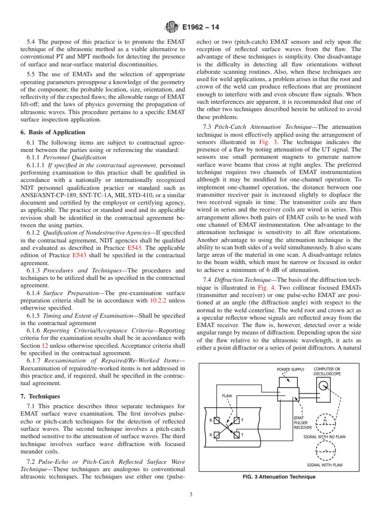 ASTM E1962-14 - Standard Practice for  Ultrasonic Surface Testing Using Electromagnetic Acoustic Transducer  &#40;EMAT&#41; Techniques