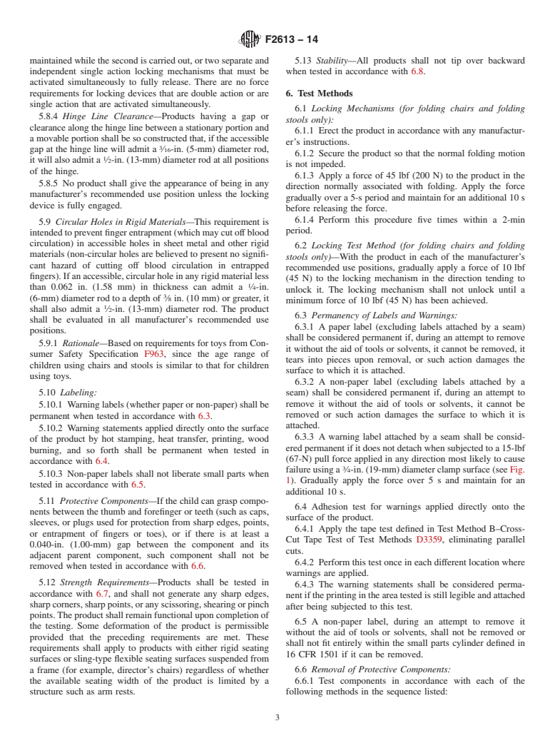 ASTM F2613-14 - Standard Consumer Safety Specification for  Children&rsquo;s Chairs and Stools