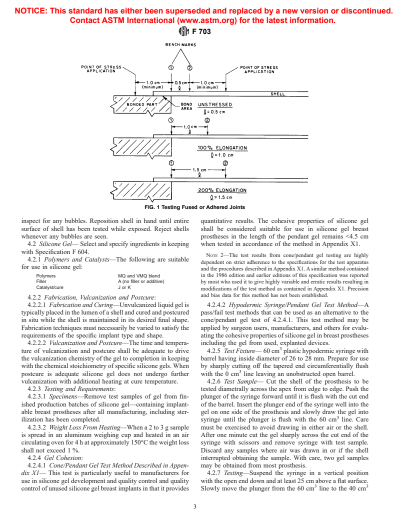 ASTM F703-96 - Standard Specification for Implantable Breast Prostheses