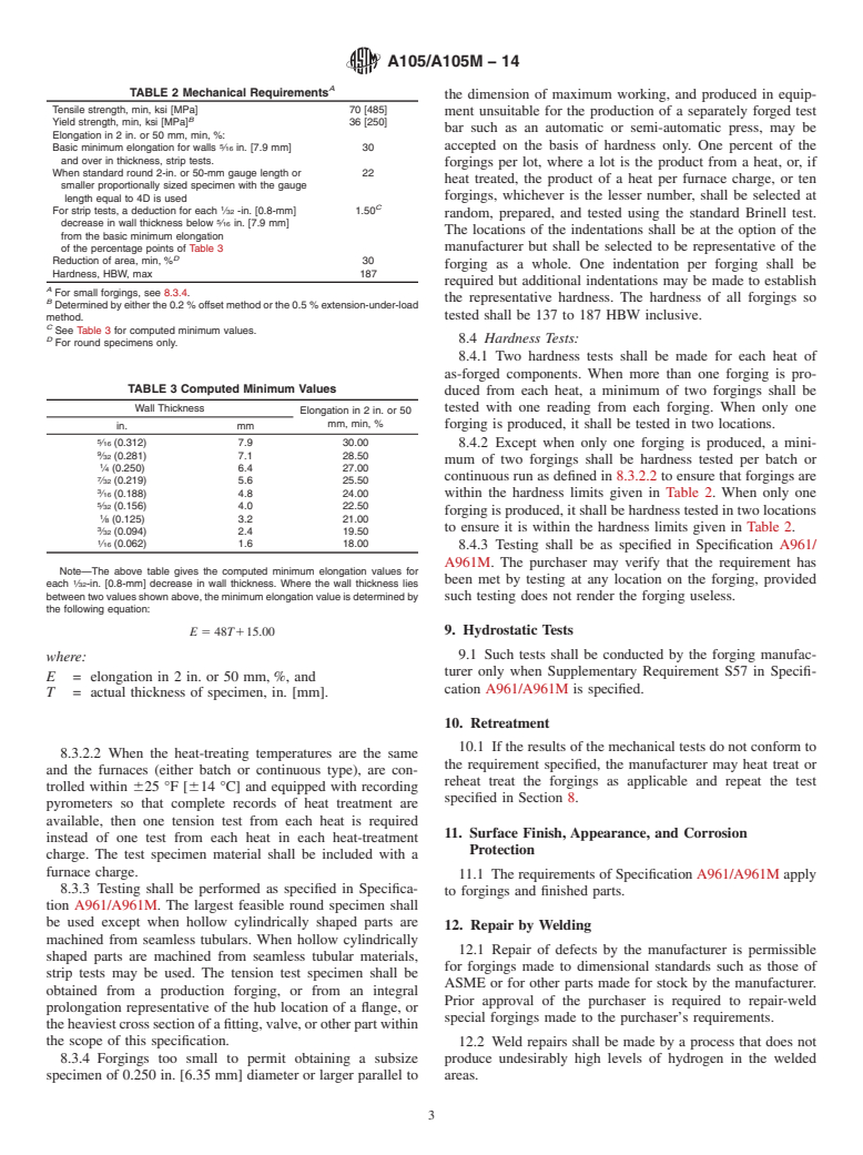 ASTM A105/A105M-14 - Standard Specification for  Carbon Steel Forgings for Piping Applications