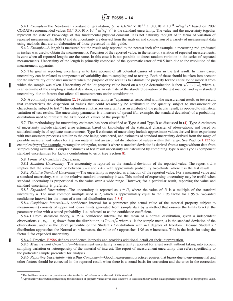 REDLINE ASTM E2655-14 - Standard Guide for  Reporting Uncertainty of Test Results and Use of the Term Measurement  Uncertainty in ASTM Test Methods