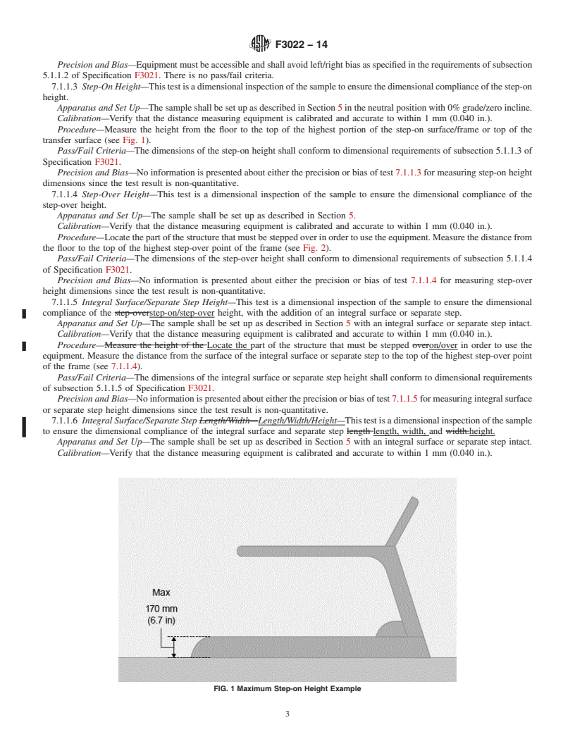 REDLINE ASTM F3022-14 - Standard Test Method for Evaluating the Universal Design of Fitness Equipment for Inclusive  Use by Persons with Functional Limitations and Impairments