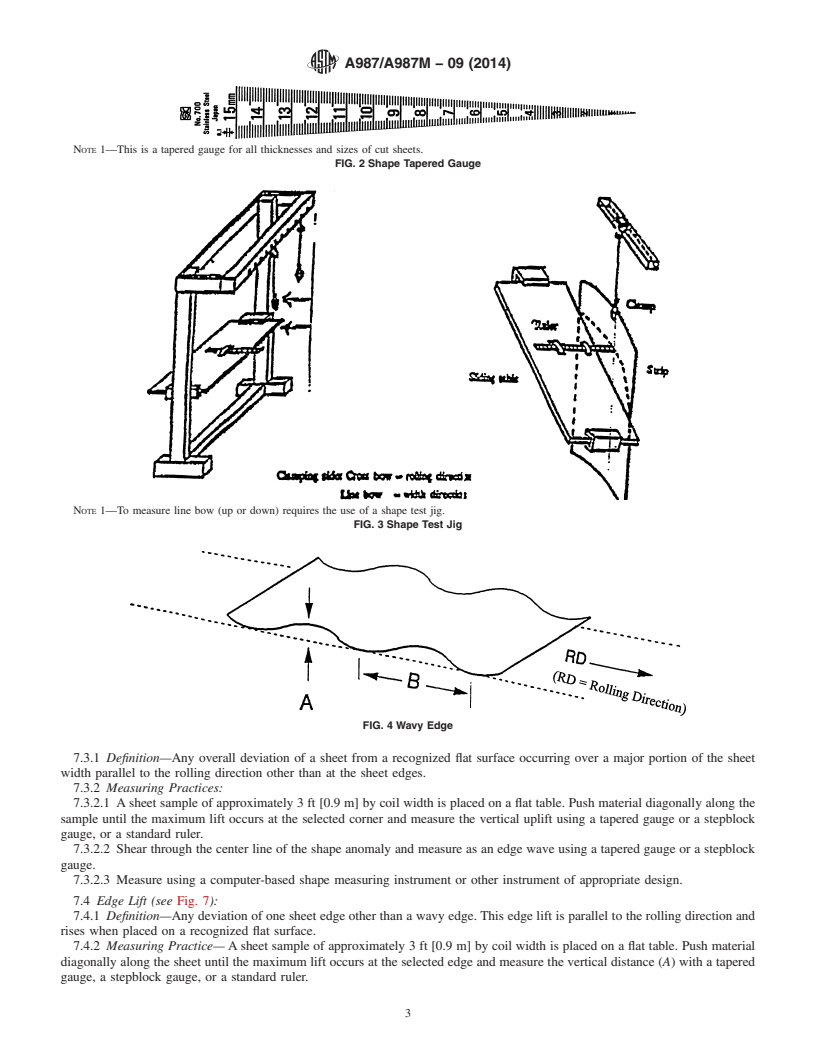 REDLINE ASTM A987/A987M-09(2014) - Standard Practice for  Measuring Shape Characteristics of Tin Mill Products