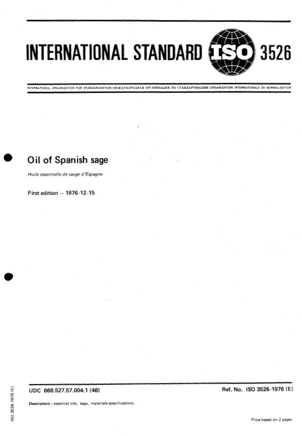 ISO 3526:1976 - Oil of Spanish sage