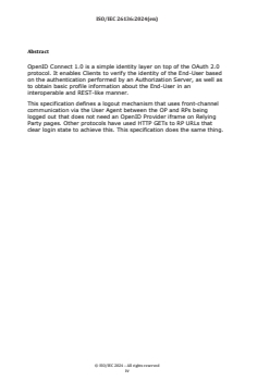 ISO/IEC 26136:2024 - Information technology — OpenID connect — OpenID connect front-channel logout 1.0
Released:1. 10. 2024 - Page 4 preview