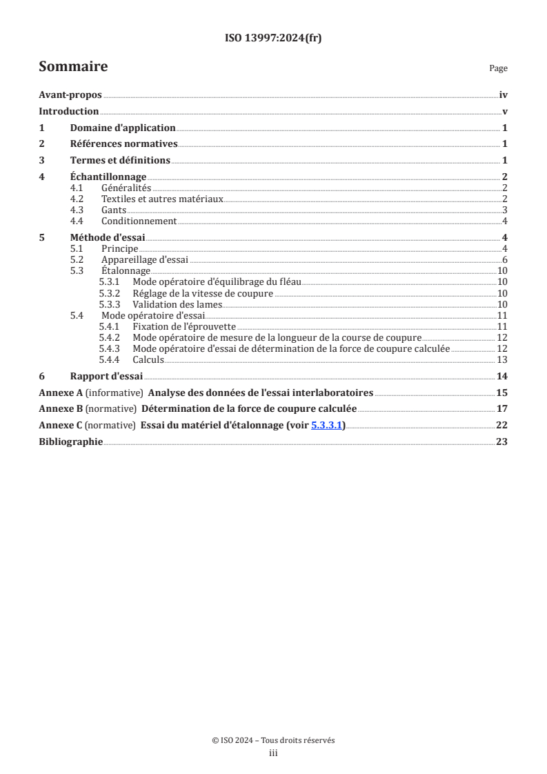 ISO 13997:2024 - Habillement de protection — Propriétés mécaniques — Détermination de la résistance à la coupure par des objets tranchants
Released:11. 10. 2024