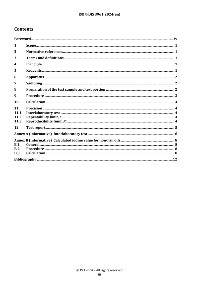 REDLINE ISO/FDIS 3961 - Animal and vegetable fats and oils — Determination of iodine value
Released:12. 08. 2024