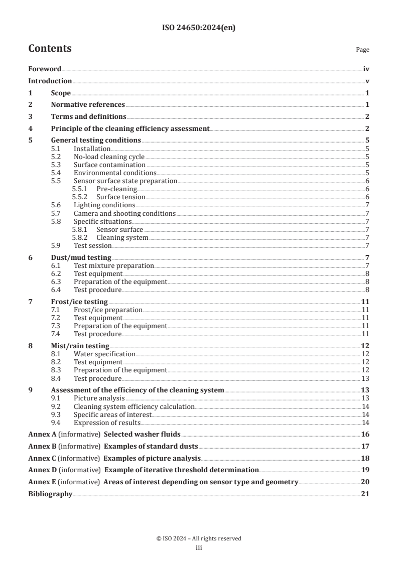 ISO 24650:2024 - Road vehicles — Sensors for automated driving under adverse weather conditions — Assessment of the cleaning system efficiency
Released:10. 09. 2024