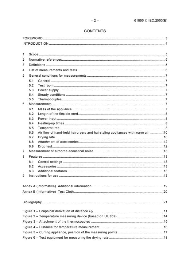 IEC 61855:2003 IEC 61855:2003 - Household electrical hair care appliances - Methods of measuring the performance - Page 4 preview