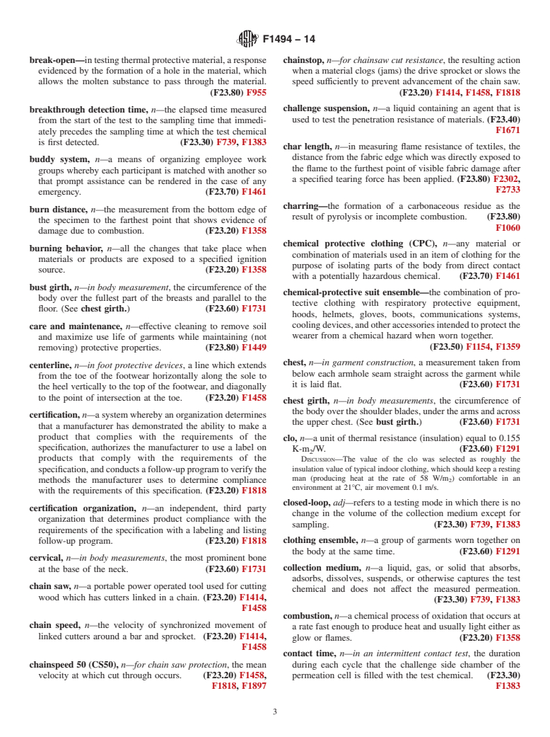 ASTM F1494-14 - Standard Terminology Relating to  Protective Clothing