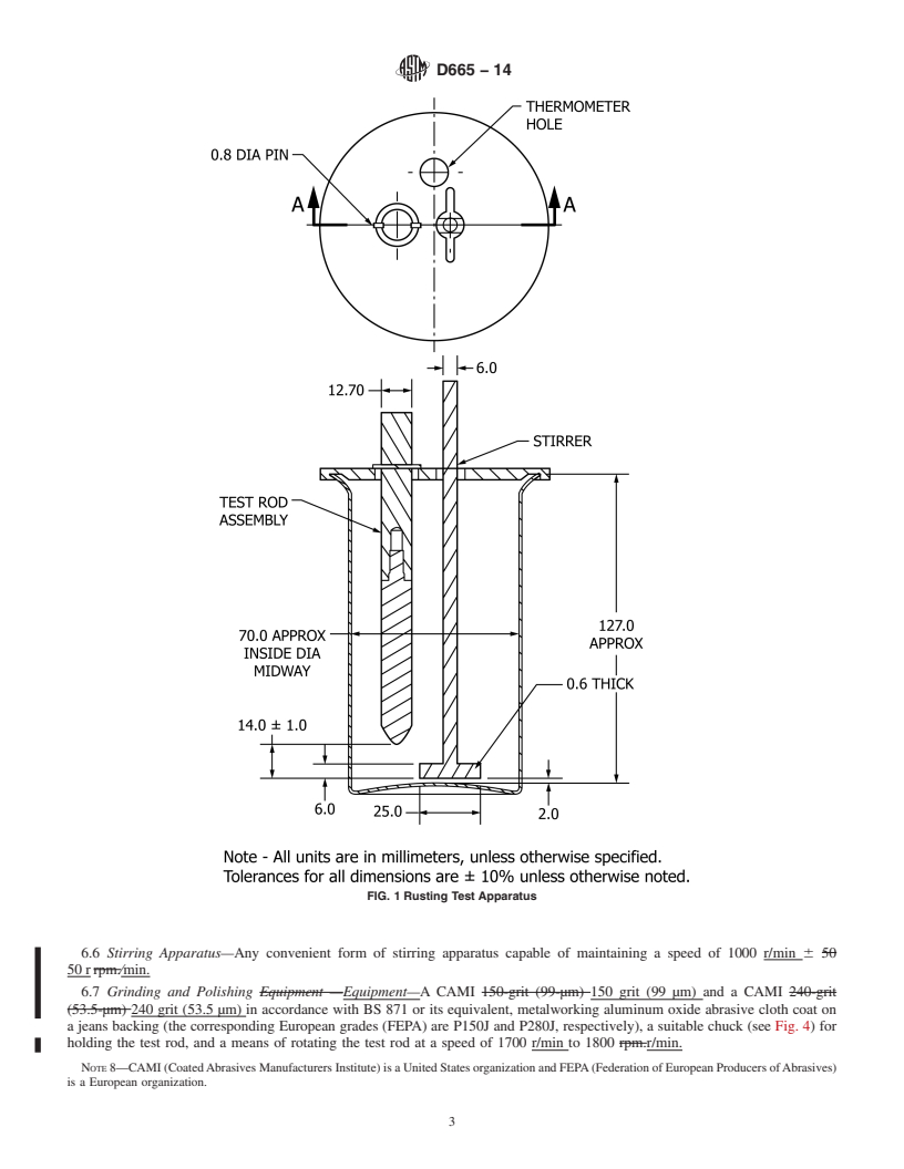 REDLINE ASTM D665-14 - Standard Test Method for Rust-Preventing Characteristics of Inhibited Mineral Oil in  the Presence of Water