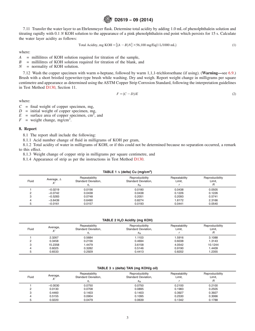 REDLINE ASTM D2619-09(2014) - Standard Test Method for  Hydrolytic Stability of Hydraulic Fluids (Beverage Bottle Method)