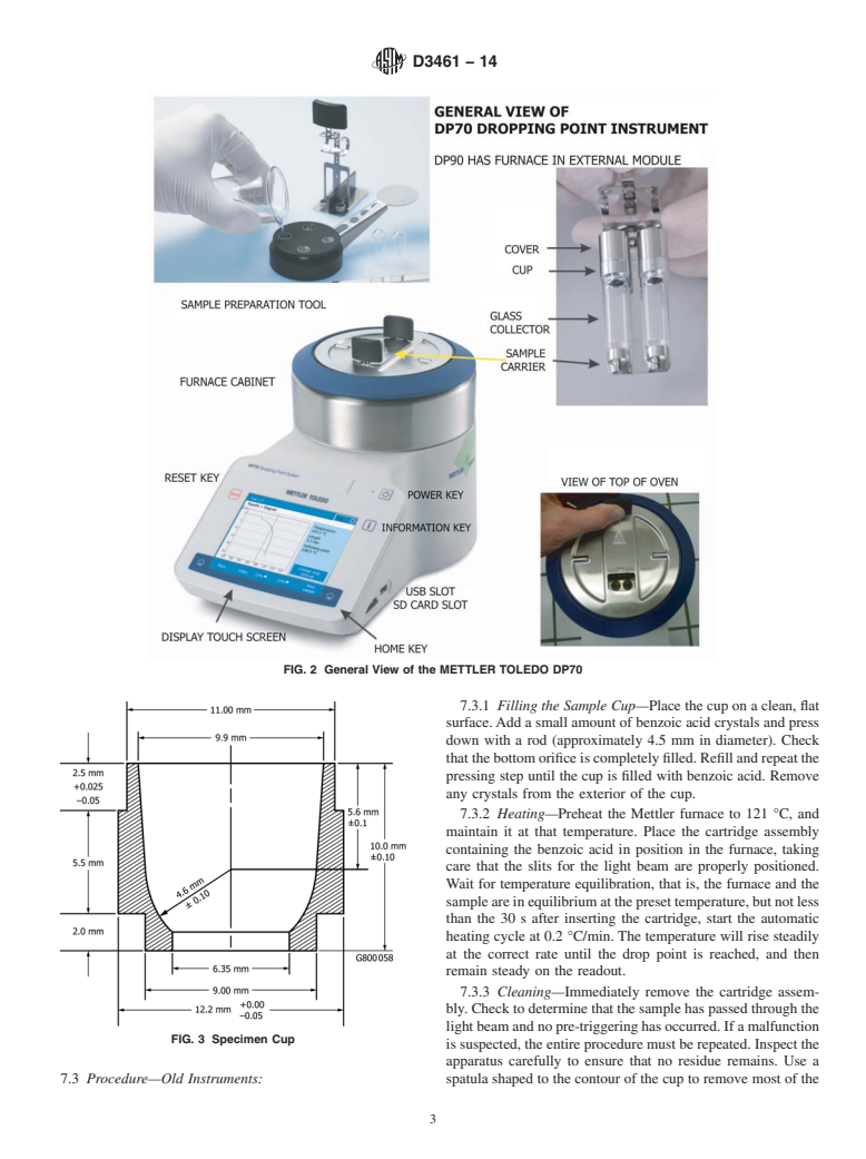 ASTM D3461-14 - Standard Test Method for Softening Point of Asphalt and Pitch (Mettler Cup-and-Ball   Method)