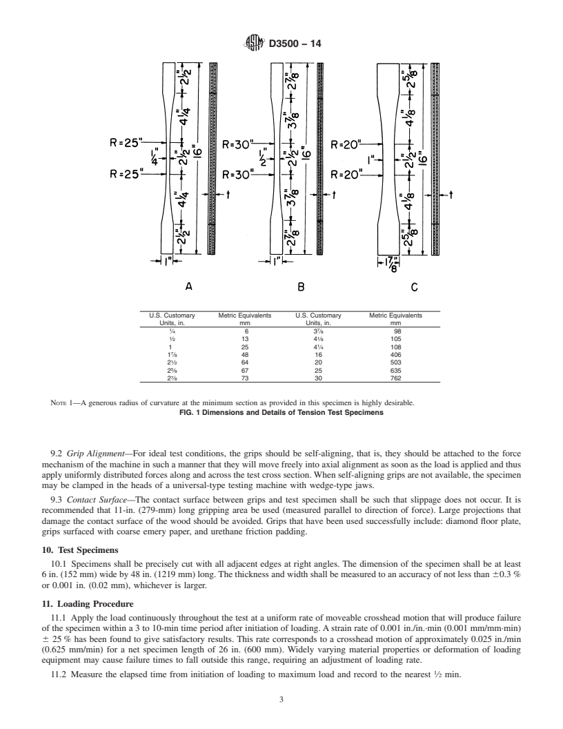 REDLINE ASTM D3500-14 - Standard Test Methods for  Structural Panels in Tension