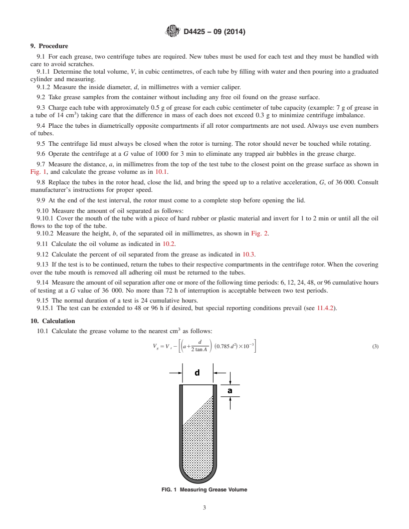 REDLINE ASTM D4425-09(2014) - Standard Test Method for  Oil Separation from Lubricating Grease by Centrifuging (Koppers   Method)