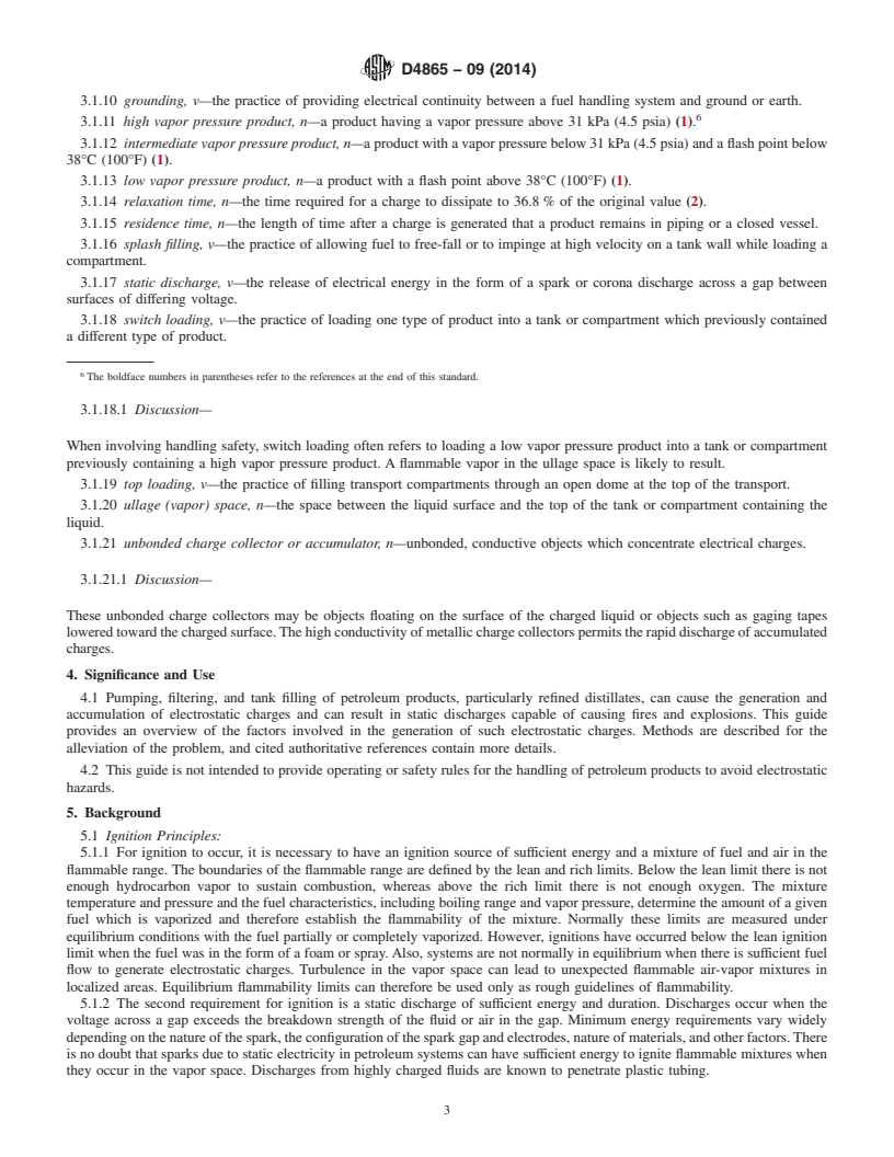 REDLINE ASTM D4865-09(2014) - Standard Guide for  Generation and Dissipation of Static Electricity in Petroleum  Fuel Systems