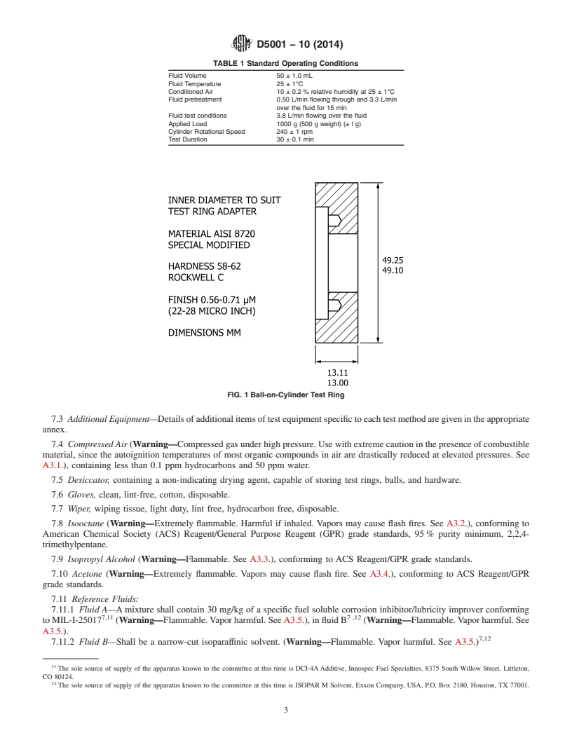 REDLINE ASTM D5001-10(2014) - Standard Test Method for  Measurement of Lubricity of Aviation Turbine Fuels by the Ball-on-Cylinder   Lubricity Evaluator (BOCLE)