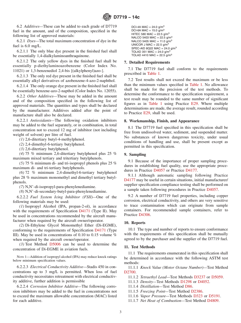 ASTM D7719-14c - Standard Specification for  High Aromatic Content Unleaded Hydrocarbon Aviation Gasoline