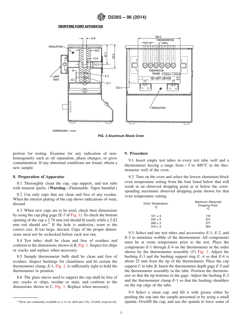 ASTM D2265-06(2014) - Standard Test Method for  Dropping Point of Lubricating Grease Over Wide Temperature   Range