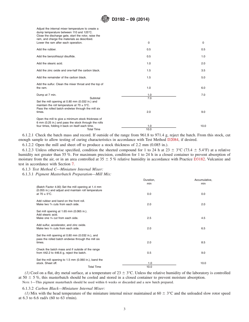 REDLINE ASTM D3192-09(2014) - Standard Test Methods for Carbon Black Evaluation in NR (Natural Rubber)