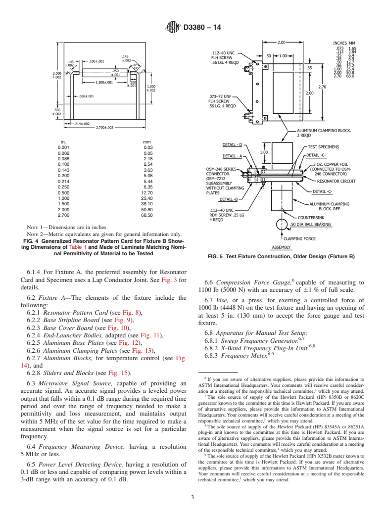 ASTM D3380-14 - Standard Test Method for  Relative Permittivity (Dielectric Constant) and Dissipation   Factor   of Polymer-Based Microwave Circuit Substrates