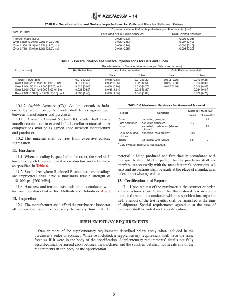 ASTM A295/A295M-14 - Standard Specification for High-Carbon Anti-Friction Bearing Steel