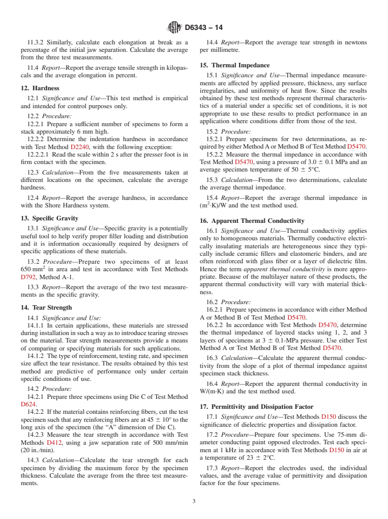 ASTM D6343-14 - Standard Test Methods for  Thin Thermally Conductive Solid Materials for Electrical Insulation   and Dielectric Applications