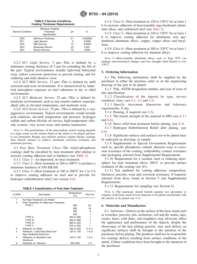 ASTM B733-04(2014) - Standard Specification for  Autocatalytic (Electroless) Nickel-Phosphorus Coatings on Metal