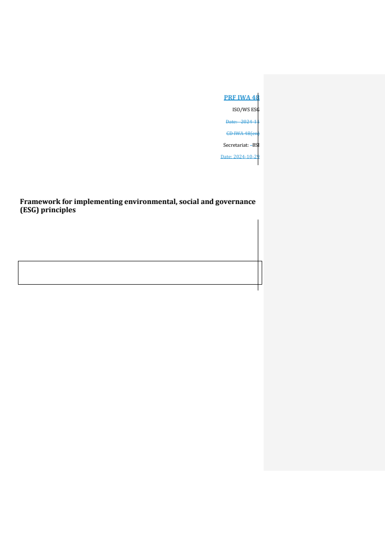 REDLINE IWA 48:2024 - Framework for implementing environmental, social and governance (ESG) principles
Released:10/29/2024