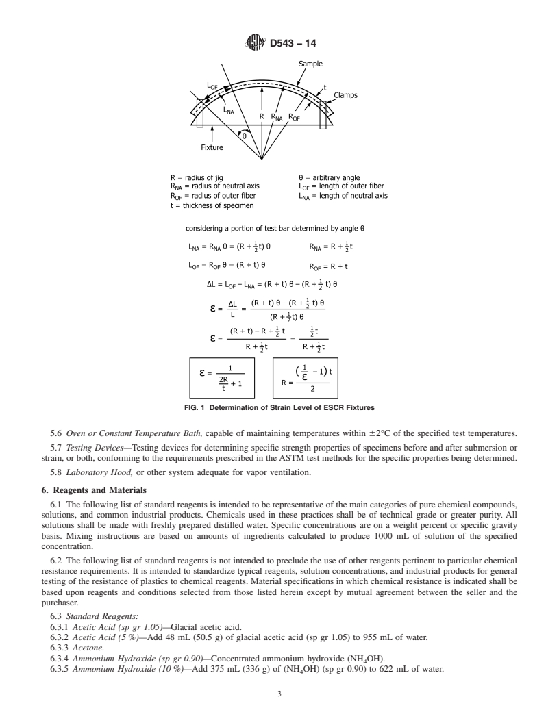 REDLINE ASTM D543-14 - Standard Practices for  Evaluating the Resistance of Plastics to Chemical Reagents