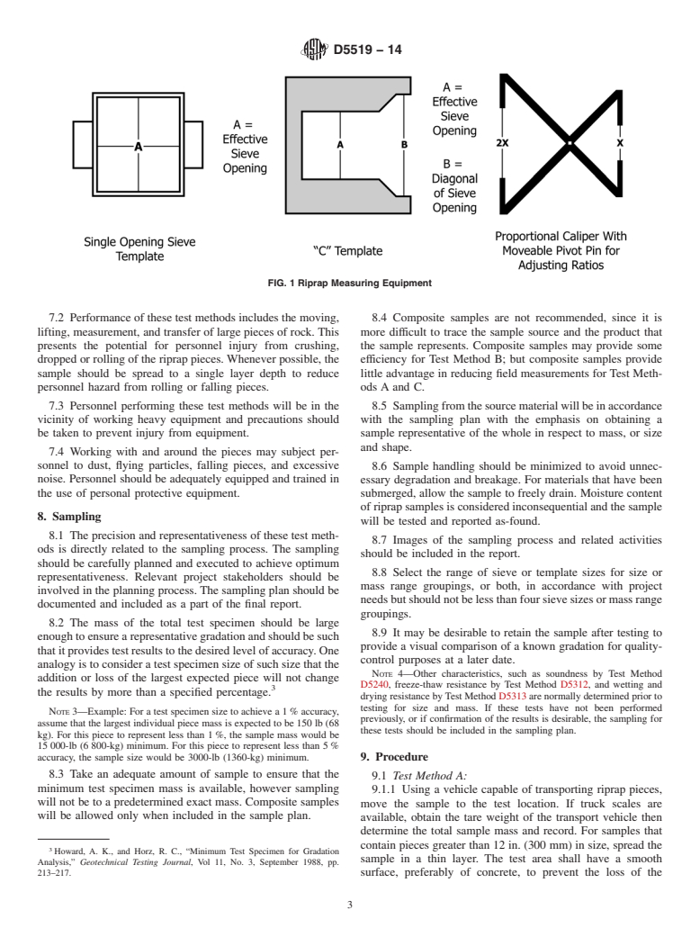 ASTM D5519-14 - Standard Test Methods for  Particle Size Analysis of Natural and Man-Made Riprap Materials