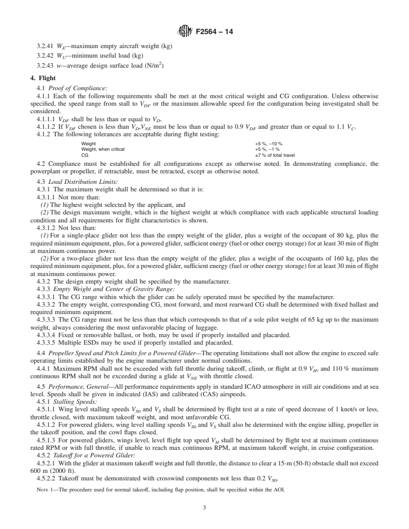 REDLINE ASTM F2564-14 - Standard Specification for Design and Performance of a Light Sport Glider