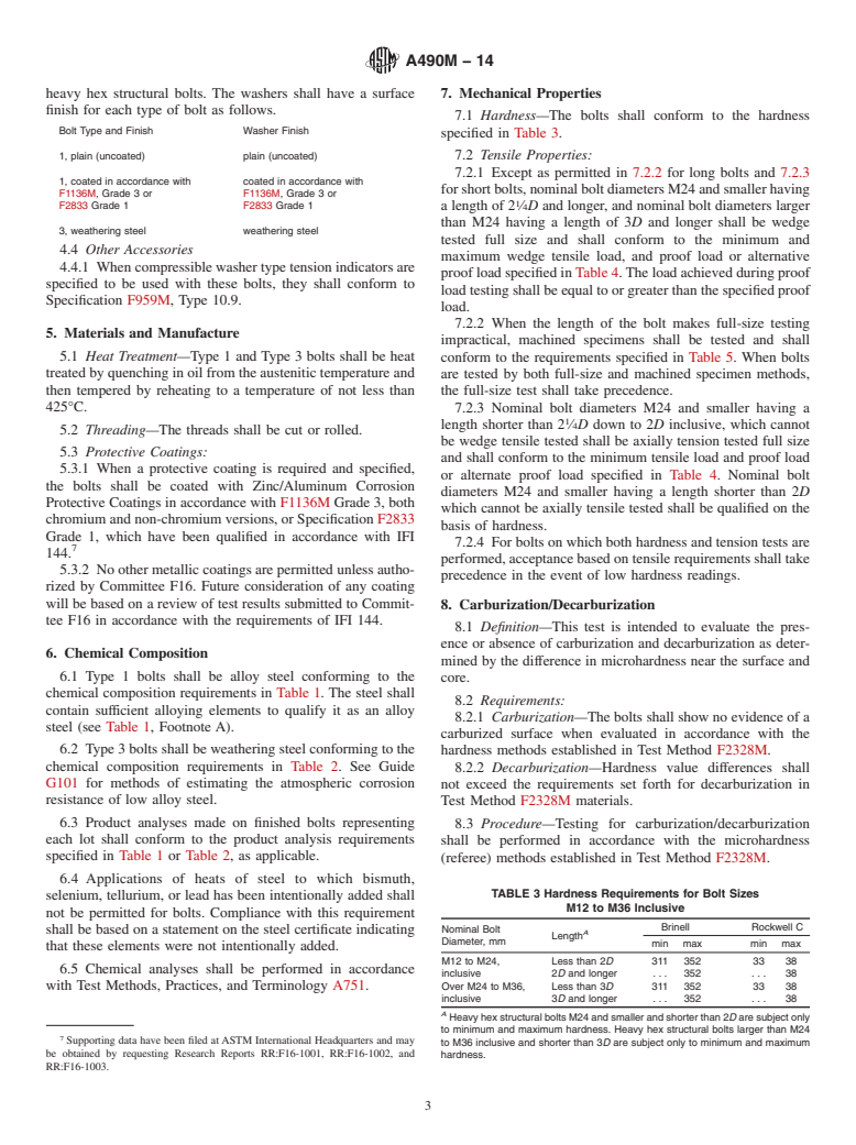 ASTM A490M-14 - Standard Specification for  High-Strength Steel Bolts, Classes 10.9 and 10.9.3, for Structural    Steel Joints (Metric)