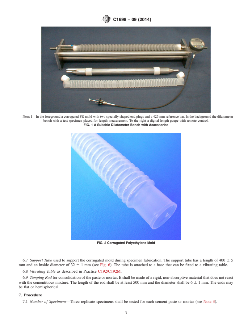 REDLINE ASTM C1698-09(2014) - Standard Test Method for  Autogenous Strain of Cement Paste and Mortar