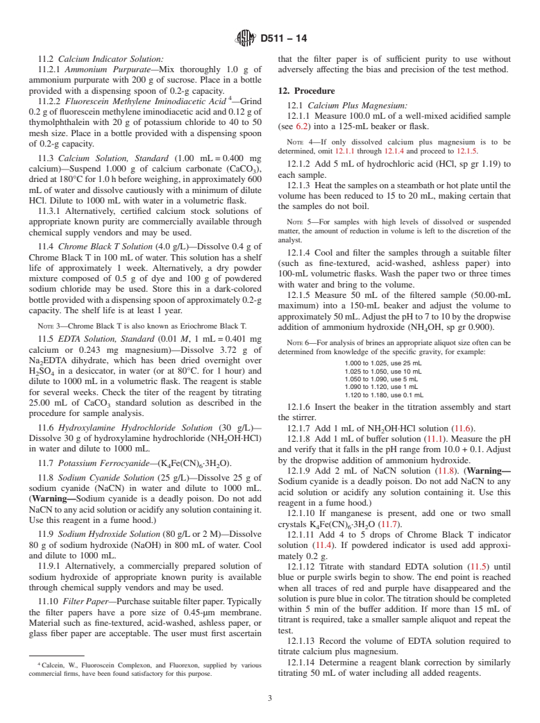 ASTM D511-14 - Standard Test Methods for  Calcium and Magnesium In Water