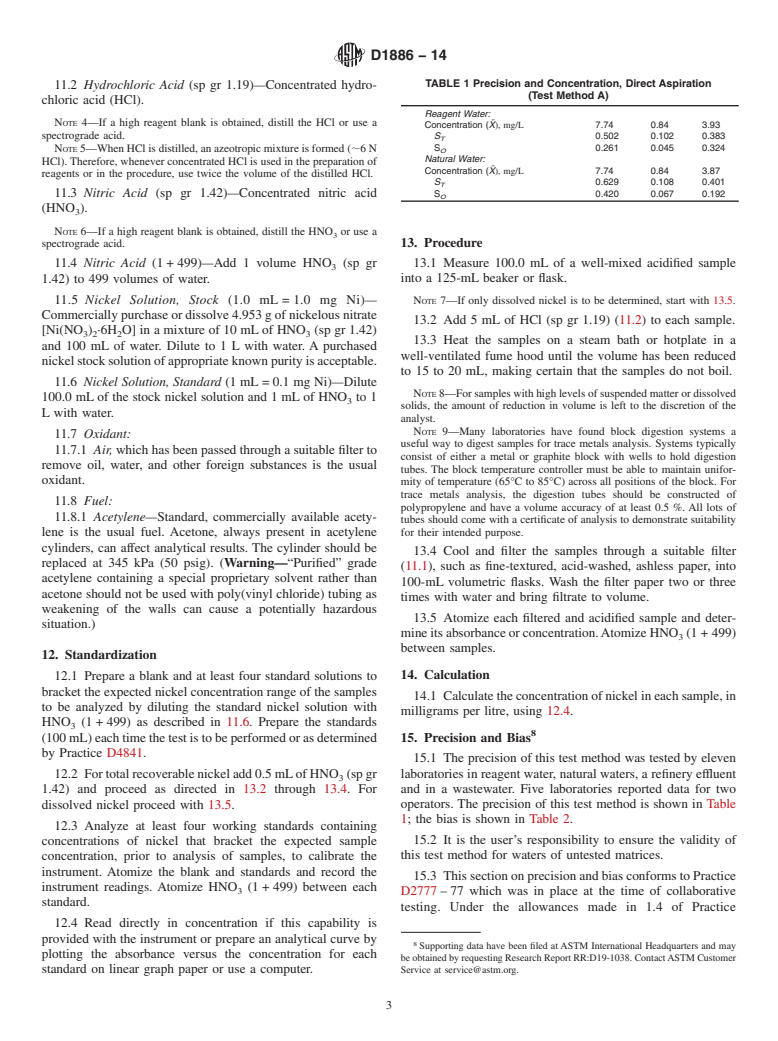 ASTM D1886-14 - Standard Test Methods for  Nickel in Water